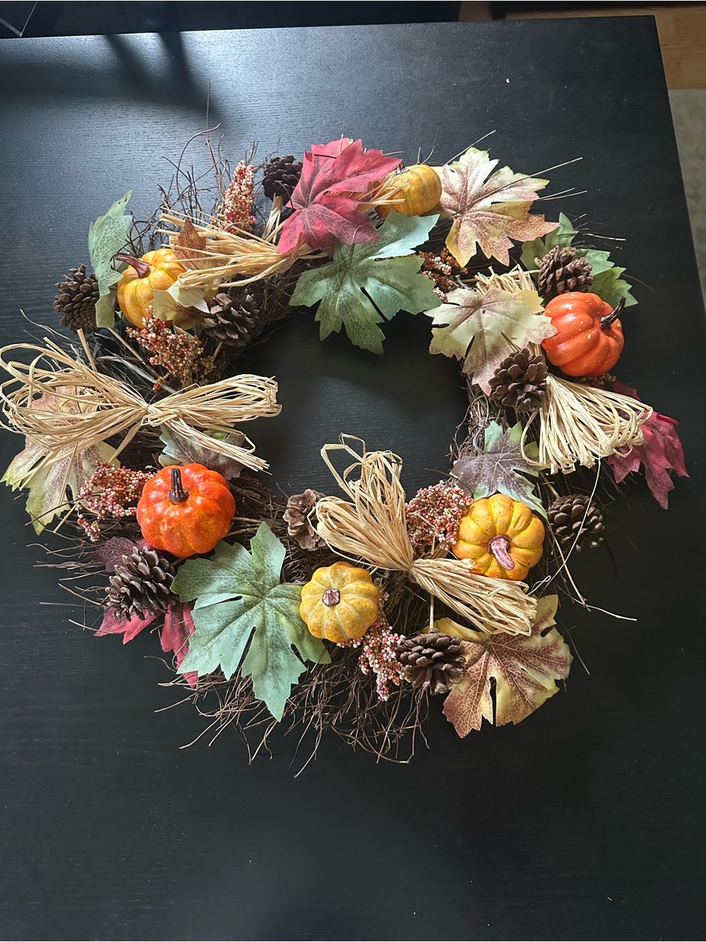 Autumn Harvest Pumpkin Wreath - Fall Decor